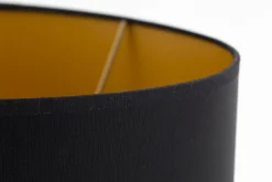Oval, Lampshade, Black And Gold, Oval, 35 Cm