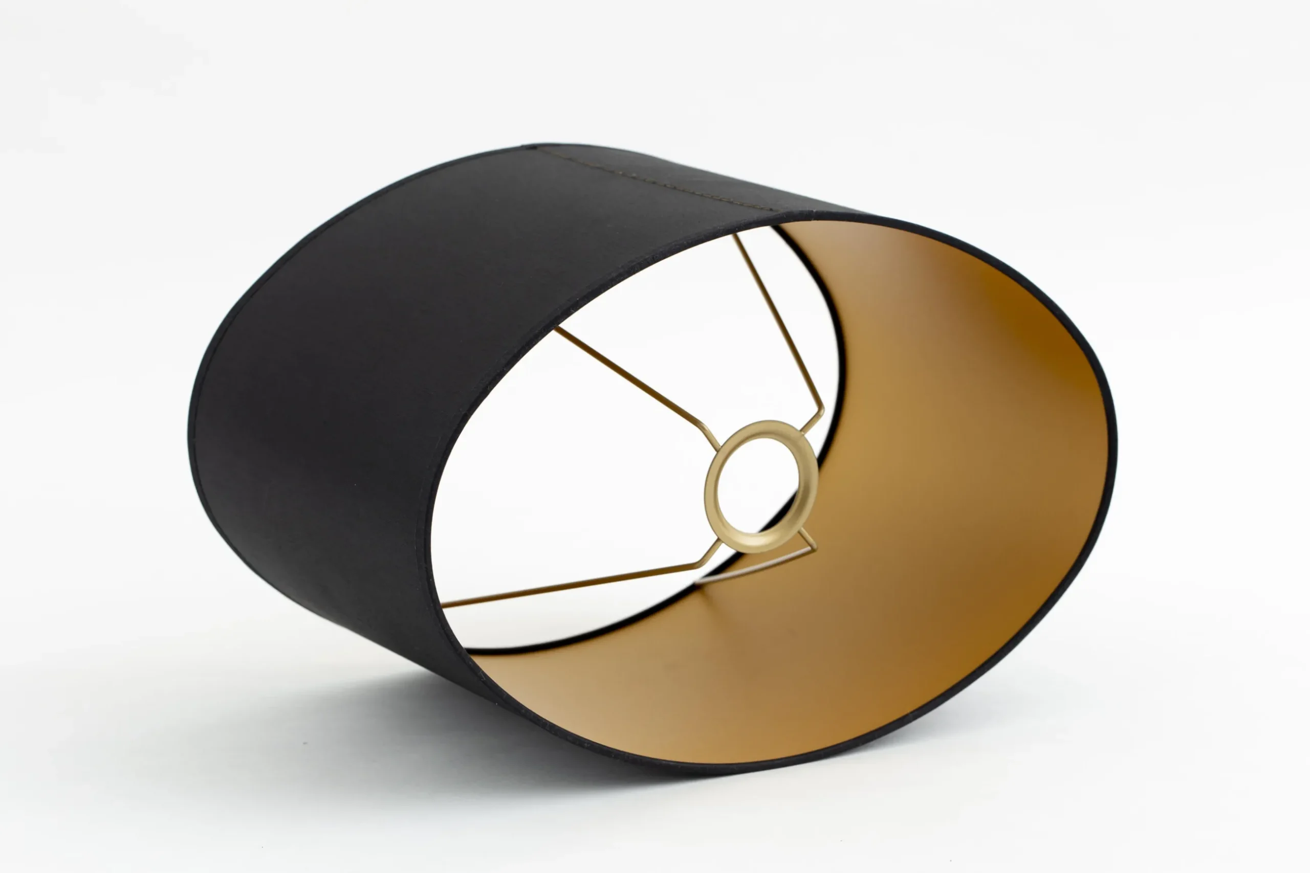 Oval, Lampshade, Black And Gold, Oval, 35 Cm