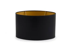 Oval, Lampshade, Black And Gold, Oval, 30 Cm