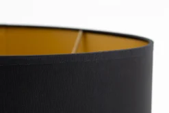 Oval, Lampshade, Black And Gold, Oval, 30 Cm