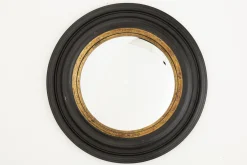 Pendolo, Mirror, Black And Gold, Convex, Round