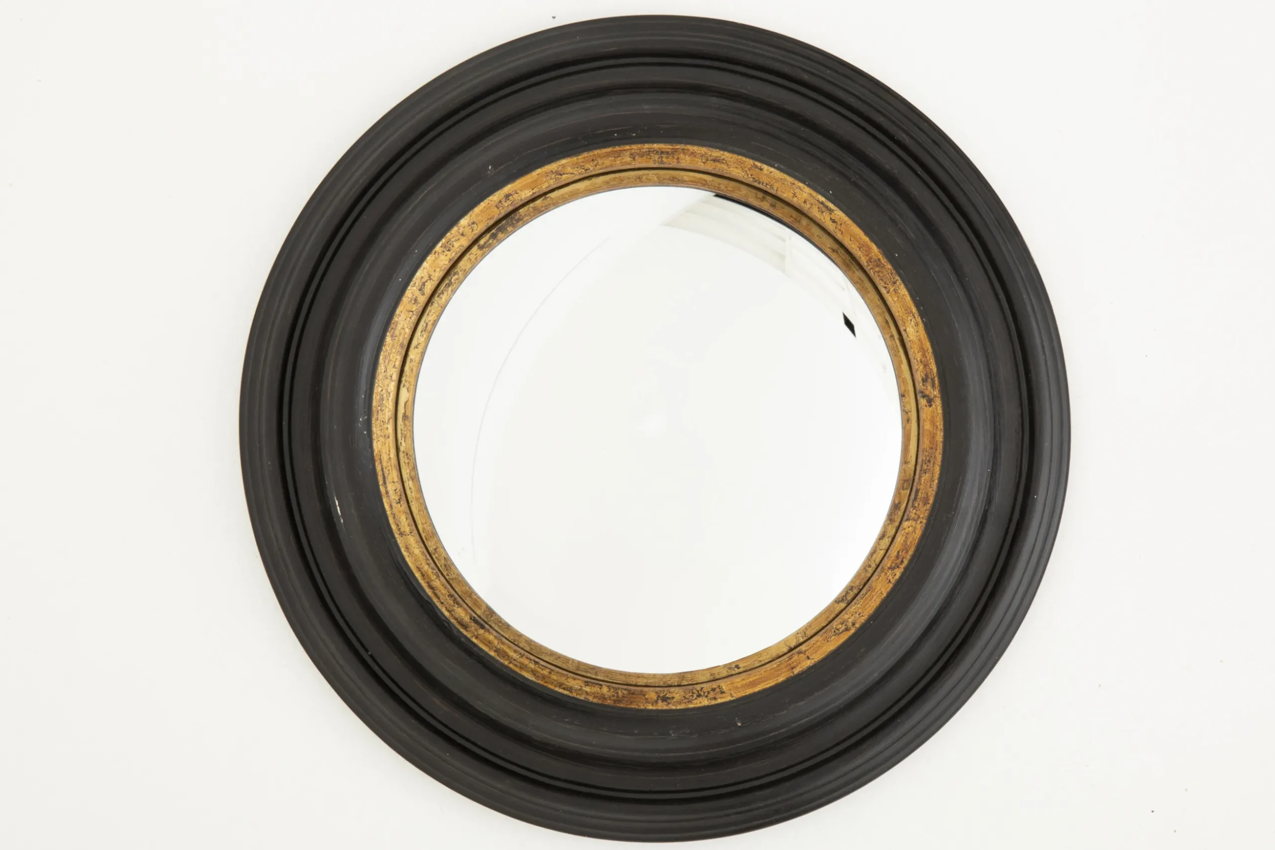Pendolo, Mirror, Black And Gold, Convex, Round