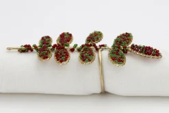 Rawas, Napkin Ring, Beads, Leaf