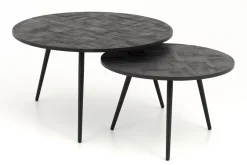 Robyn, Coffee Table, Reclaimed Teak, Round, Set Of 2