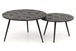 Robyn, Coffee Table, Reclaimed Teak, Round, Set Of 2