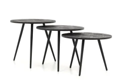 Robyn, Side Table, Reclaimed Teak, Round, Set Of 3