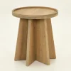 Silver, Side Table, Weathered Oak, Round