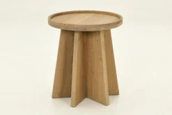 Silver, Side Table, Weathered Oak, Round