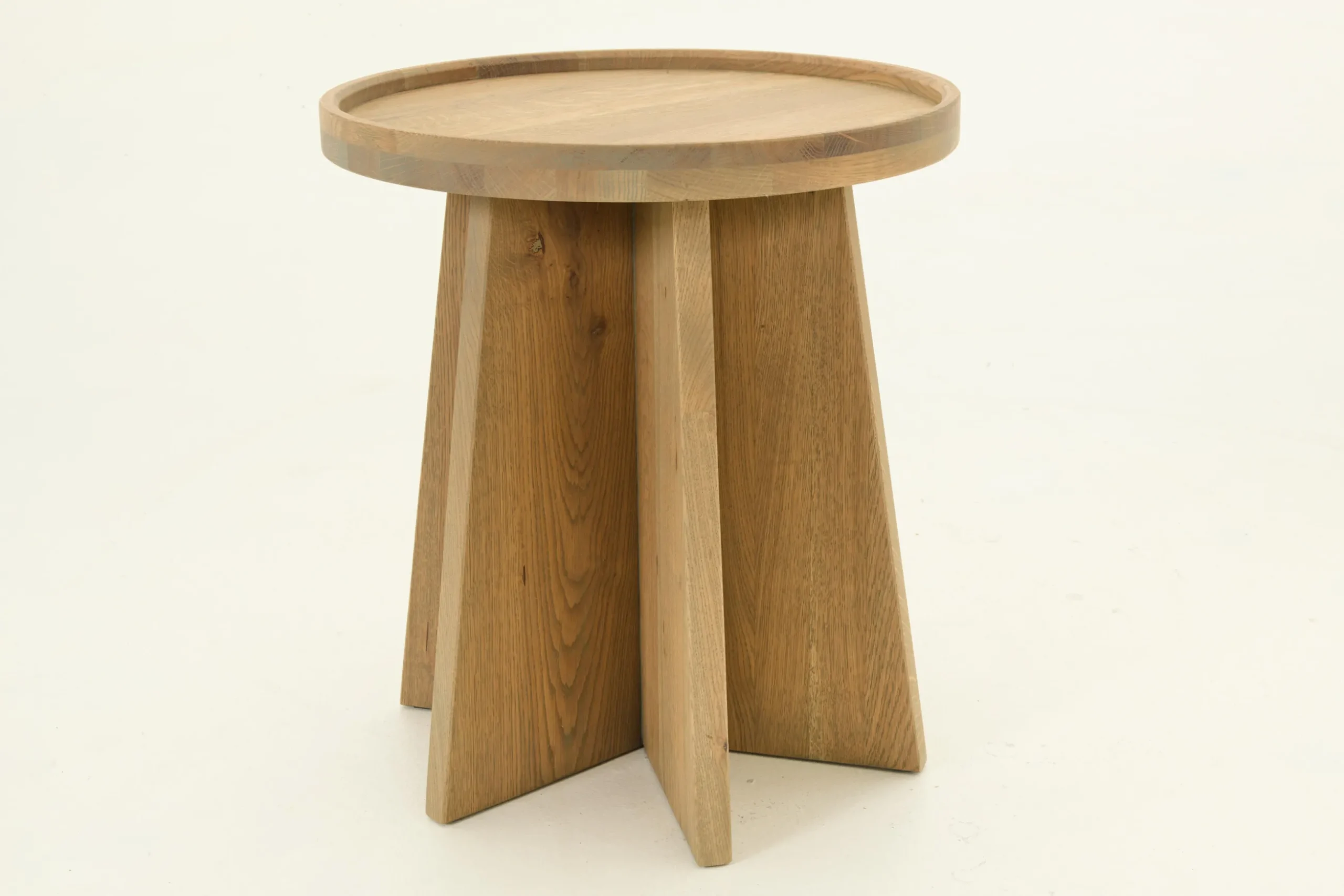 Silver, Side Table, Weathered Oak, Round