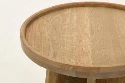 Silver, Side Table, Weathered Oak, Round