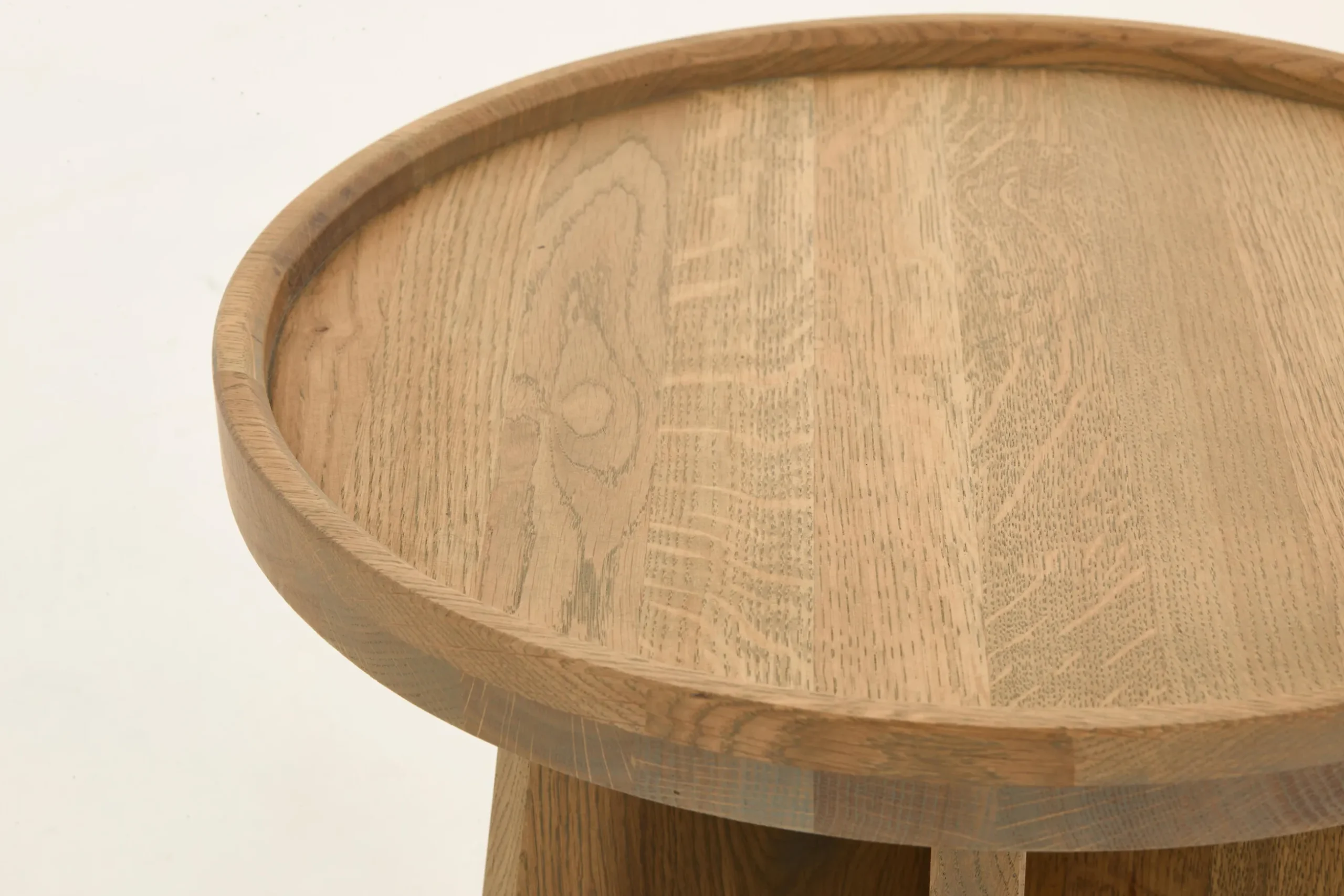 Silver, Side Table, Weathered Oak, Round