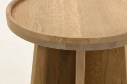 Silver, Side Table, Weathered Oak, Round