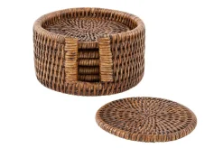 Togo, Coaster, Round, Reed, Set Of 6