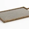 Togo, Tray, Rectangular, With Glass, Reed