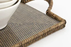 Togo, Tray, Rectangular, With Glass, Reed