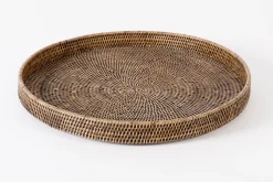Togo, Tray, Round, Reed, 48Cm