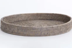 Togo, Tray, Round, Reed, Grey, 48Cm
