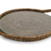 Togo, Tray, Round, With Glass, Reed