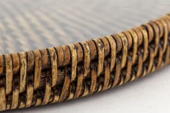 Togo, Tray, Round, With Glass, Reed