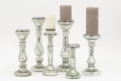 Vlada, Candlestick, Mercury Glass, L
