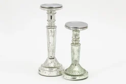 Zinia, Candlestick, Mercury Glass, S