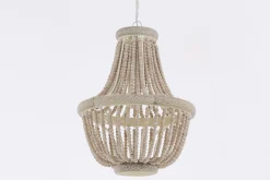 Zofia, Pendant Lamp, Iron And Wooden Beads